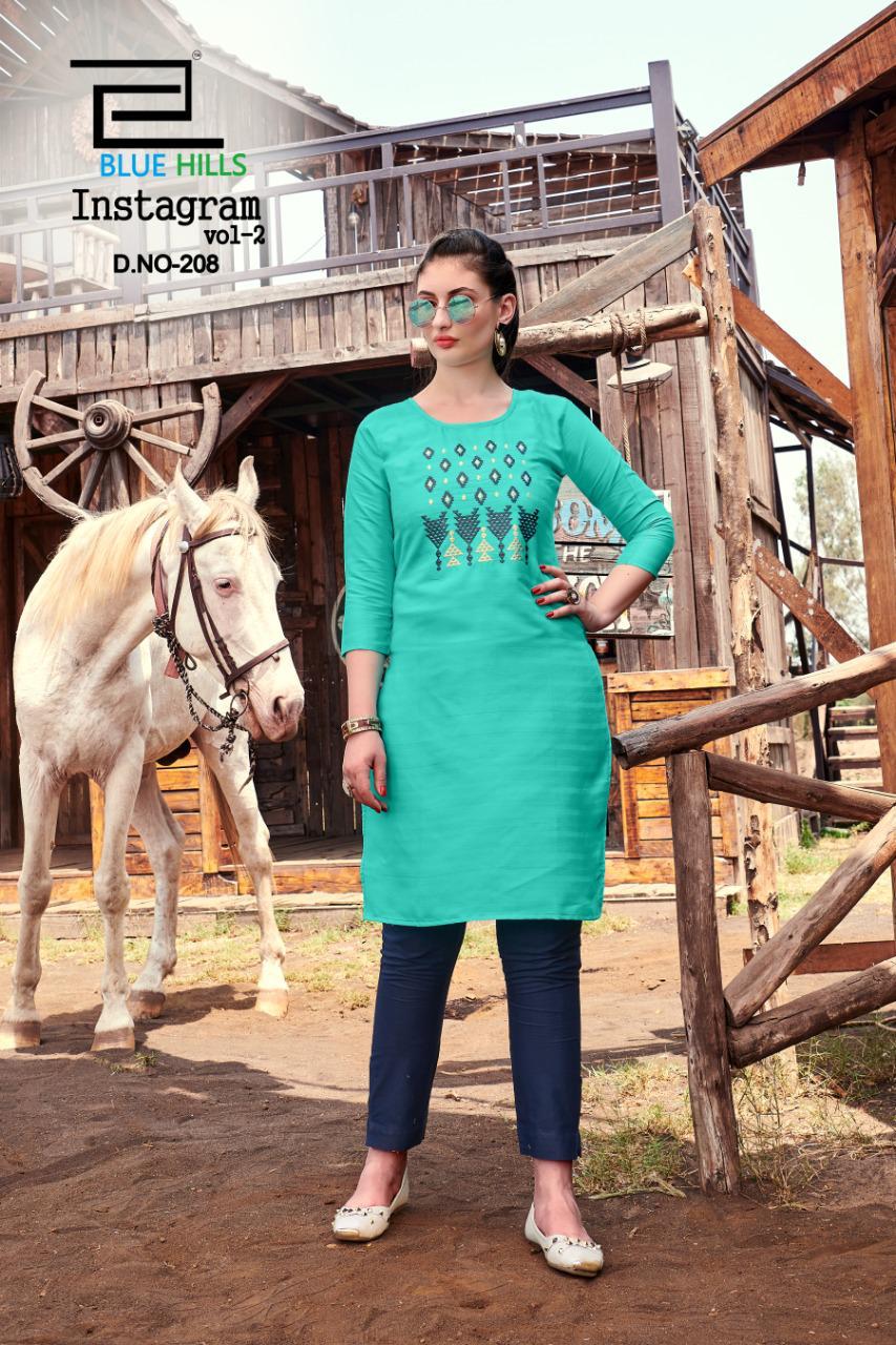 Blue Hill Sinstagram Vol 2  Latest Fancy Regular Casual Wear Pure Cotton  Kurtis Collection 
